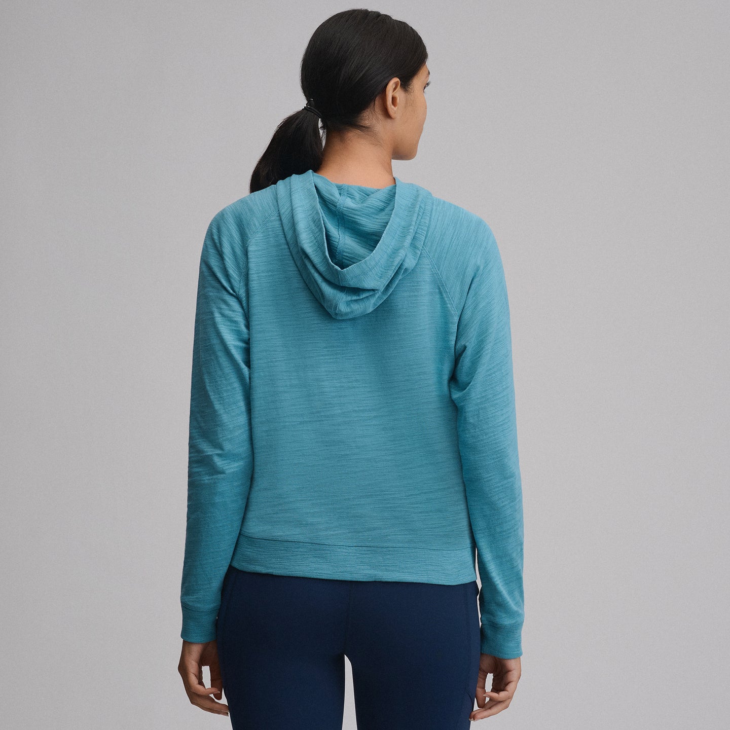 Women's Waverly Cotton Slub Hoodie-Azure-25