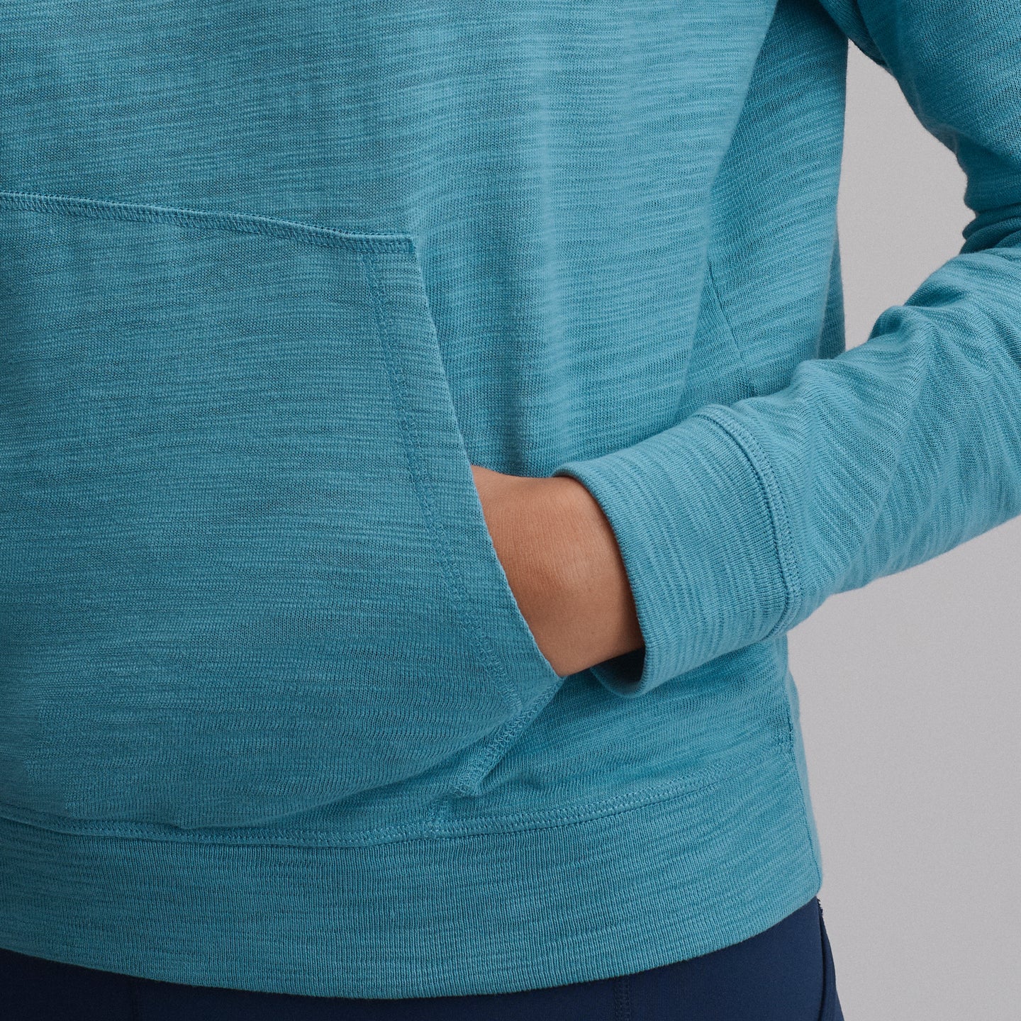 Women's Waverly Cotton Slub Hoodie-Azure-26