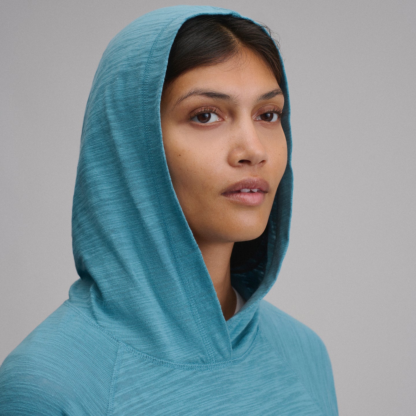 Women's Waverly Cotton Slub Hoodie-Azure-27