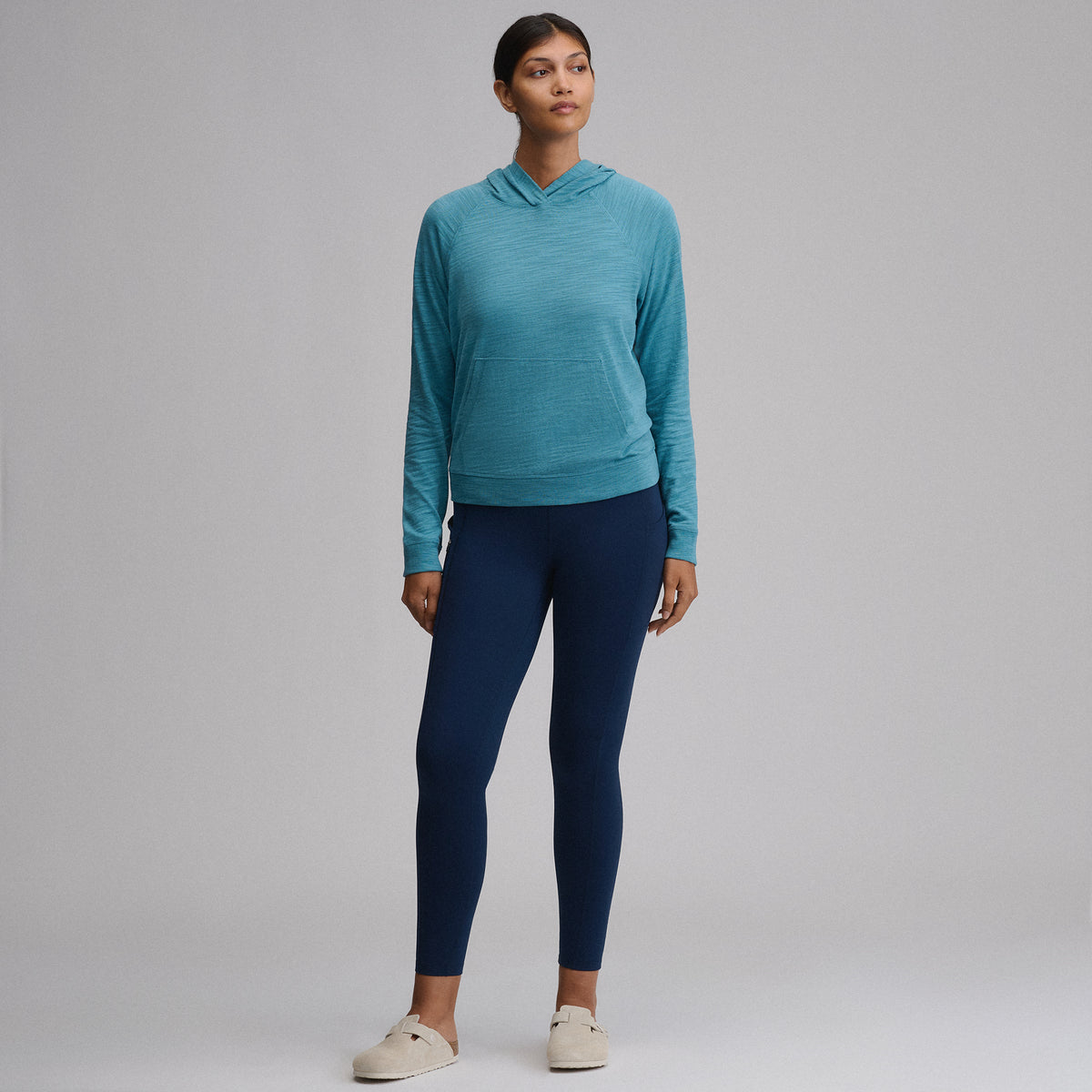 Women's Waverly Cotton Slub Hoodie-Azure-28