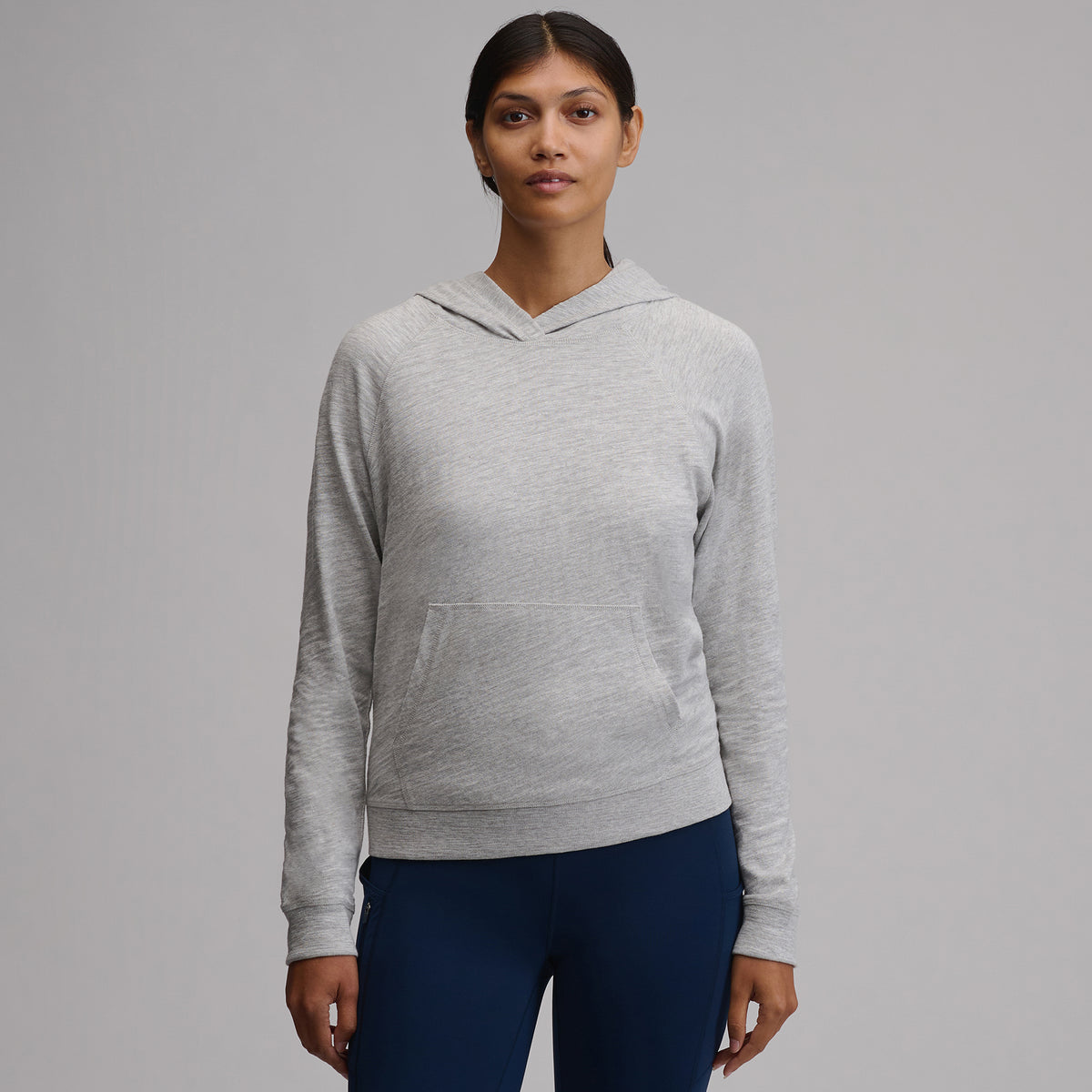 Women's Waverly Cotton Slub Hoodie-Light Hthr Gray-34