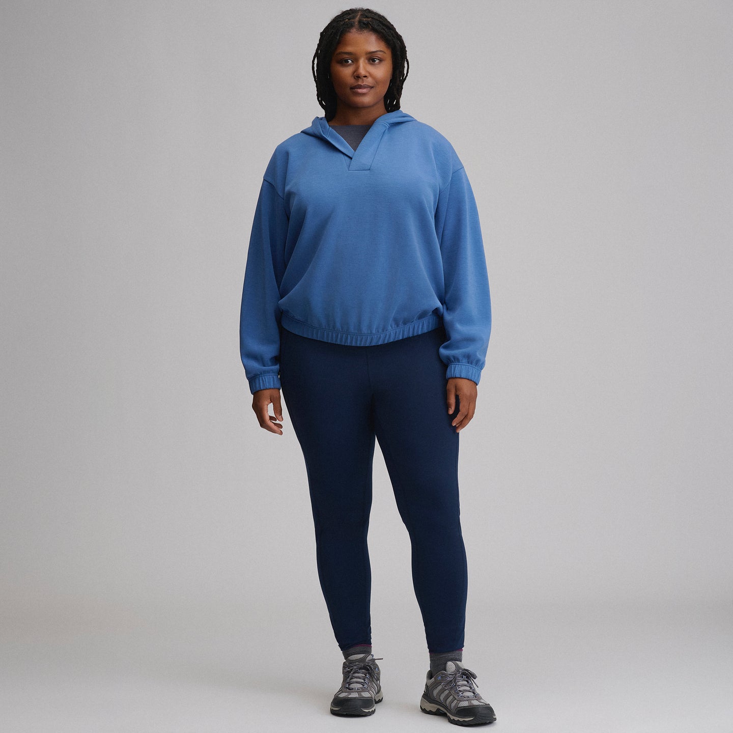 Women's Luxe Soft Hoodie-Dk Chambray-4