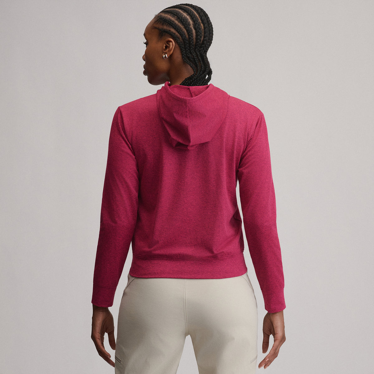 Women's Long-Sleeve Train Ascent Full-Zip Hood Pullover-Hibiscus-2