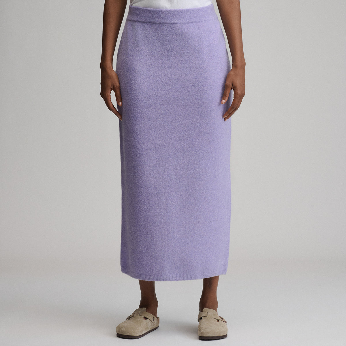 Women's Sweater Midi Skirt-Lavender Mist-4