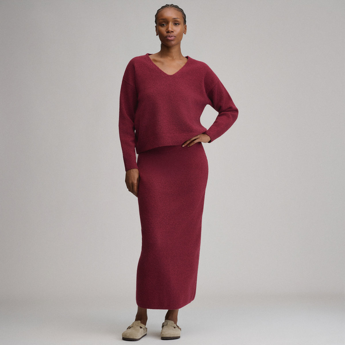 Women's Sweater Midi Skirt-Blossom-9