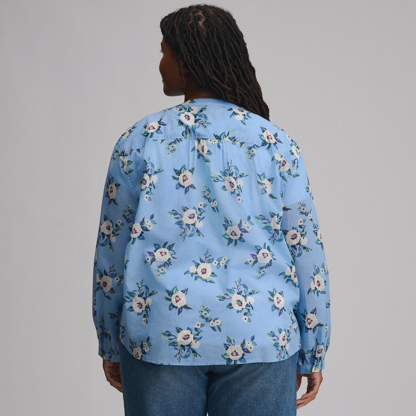 Women's Long-Sleeve Collarless Button-Down Shirt-Cascade-6