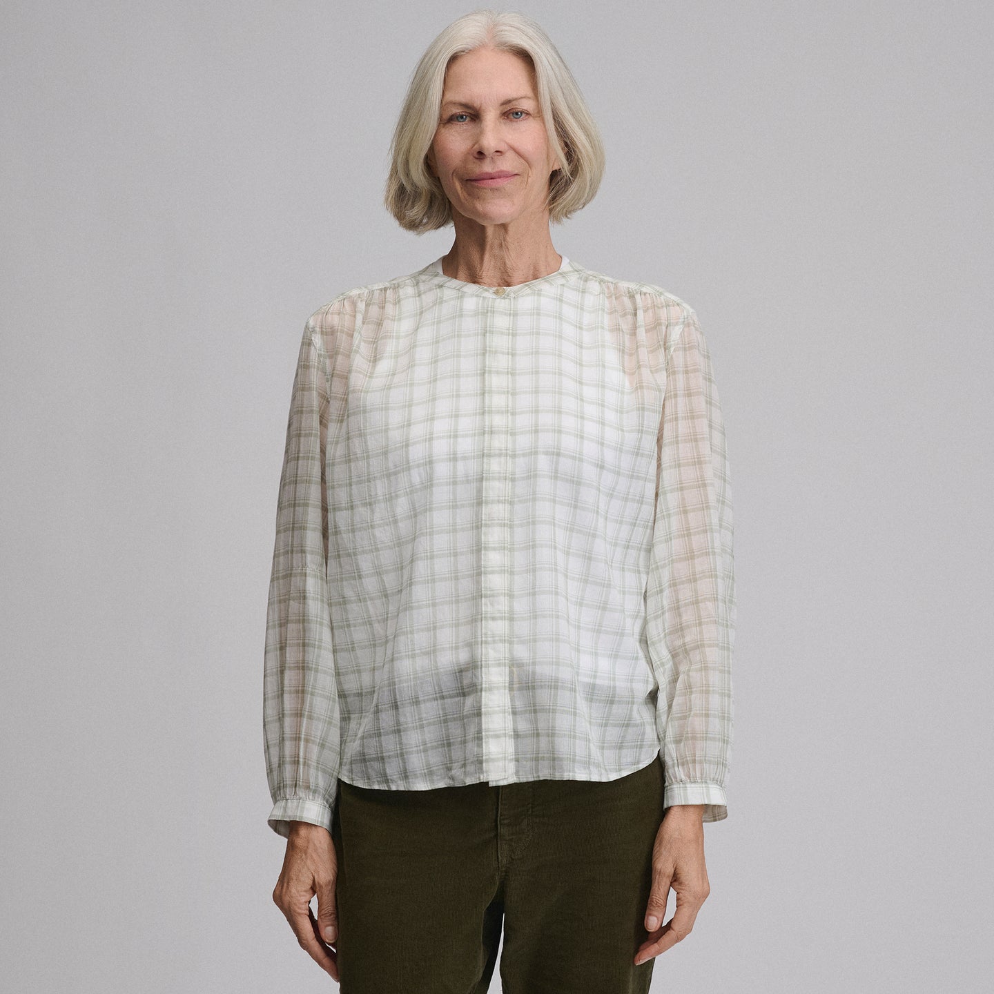 Printed Woven Blouse-Sage-5