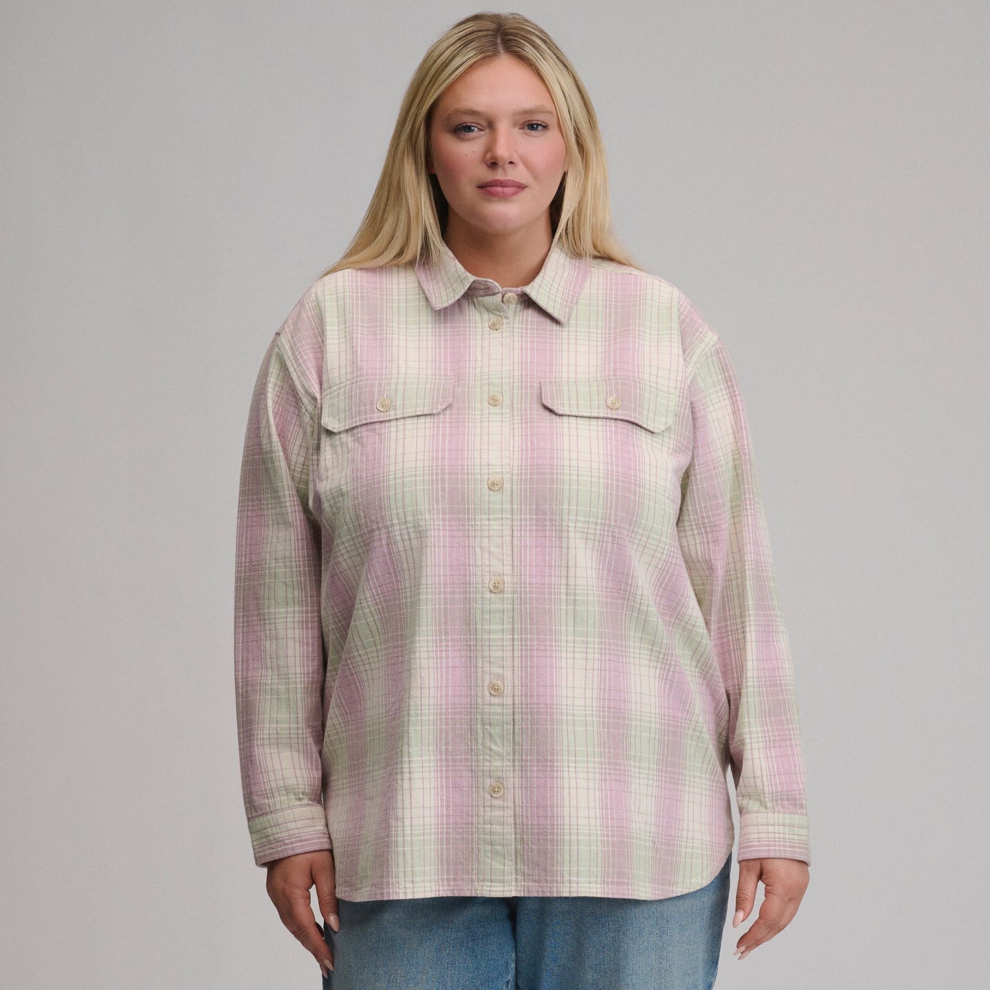 Women's Lowlands Boyfriend Overshirt-Light Pink-1