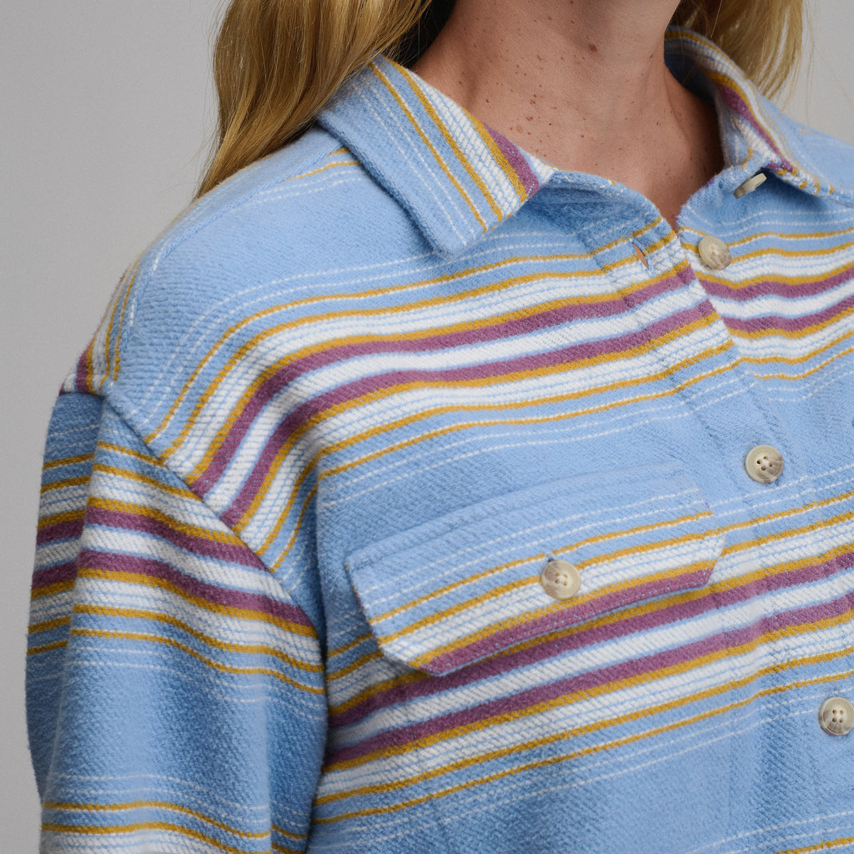 Women's Lowlands Boyfriend Overshirt-Cascade-3
