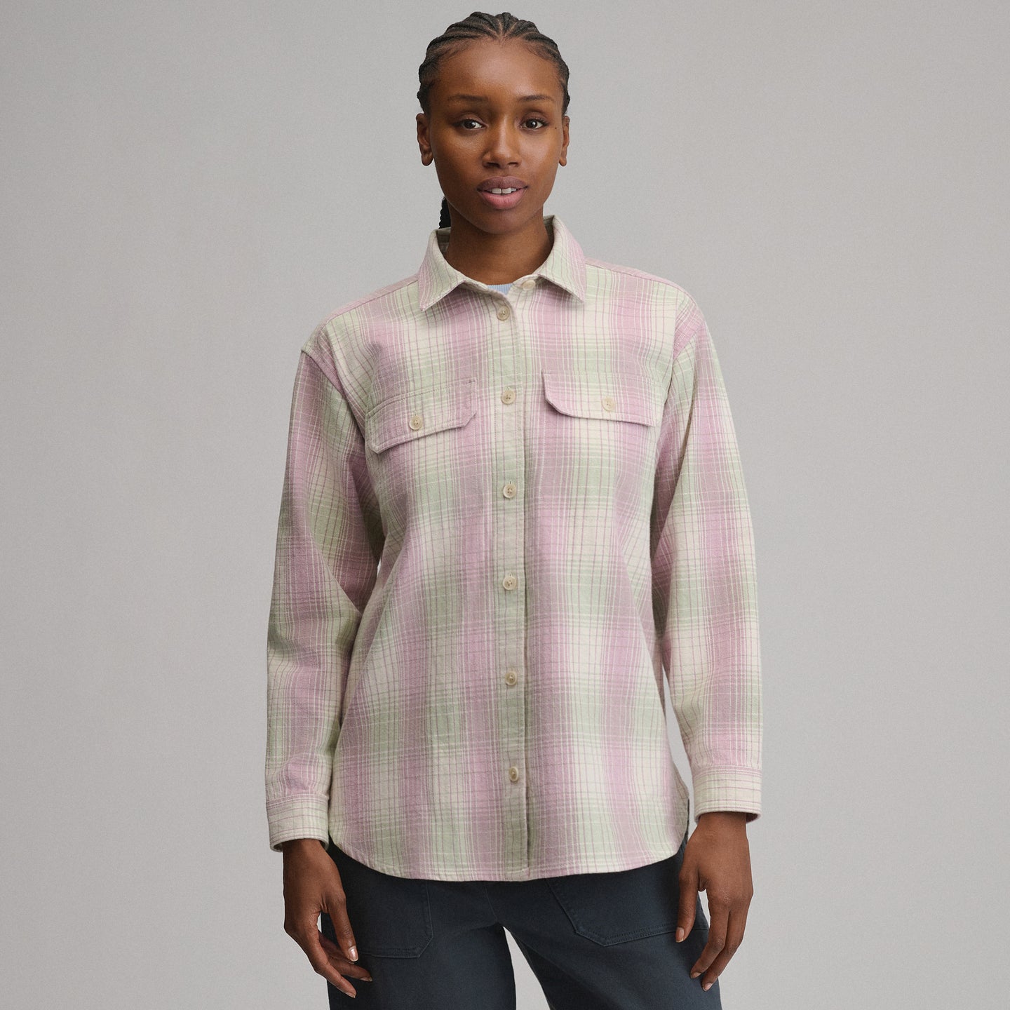 Women's Lowlands Boyfriend Overshirt-Light Pink-1