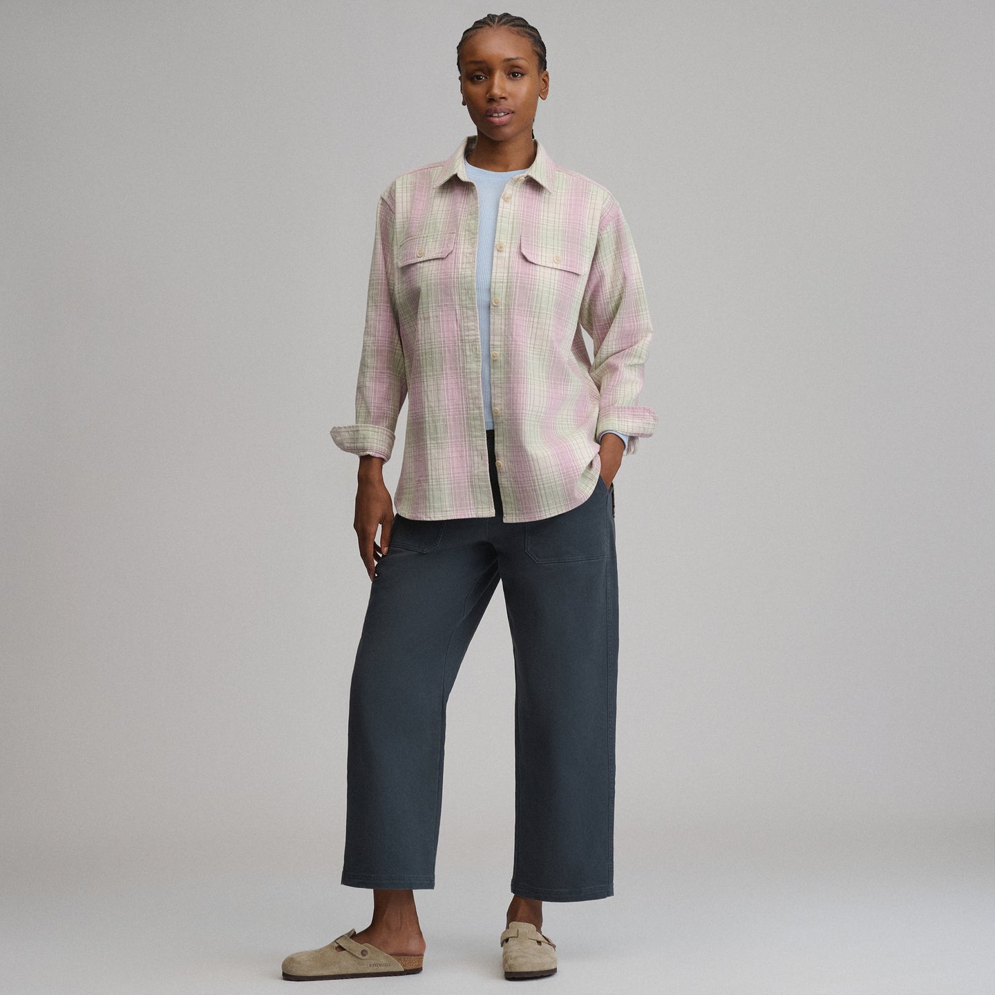 Women's Lowlands Boyfriend Overshirt-Light Pink-4