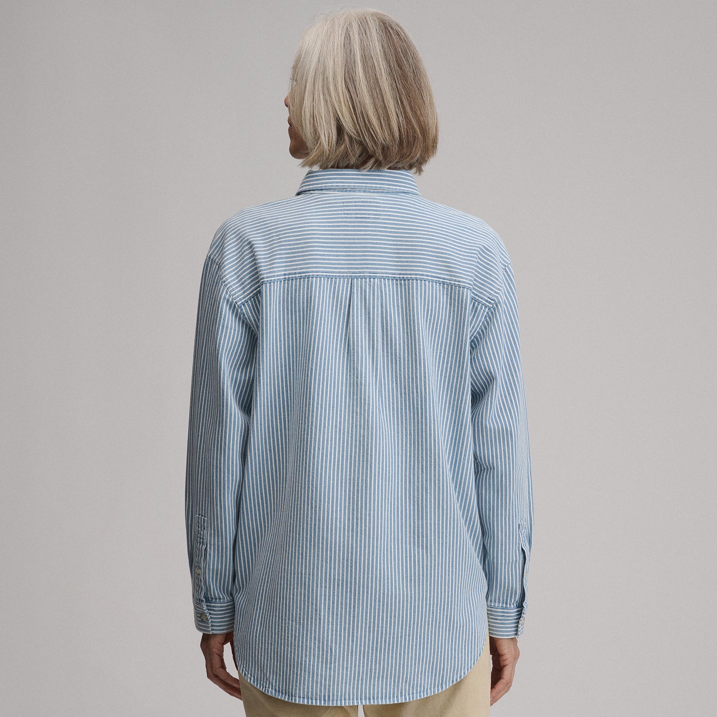 Women's Long-Sleeve Denim Boyfriend Overshirt-Cascade-2