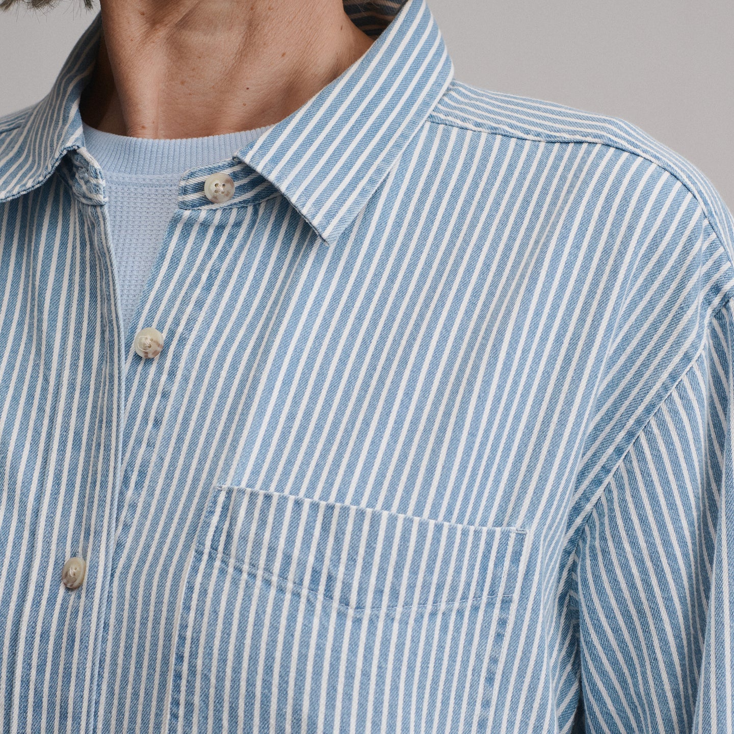 Women's Long-Sleeve Denim Boyfriend Overshirt-Cascade-3