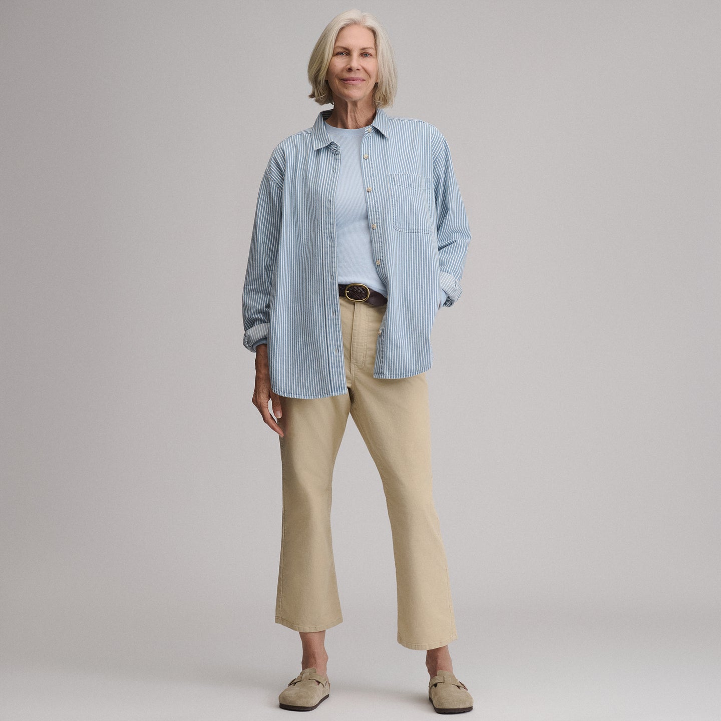 Women's Long-Sleeve Denim Boyfriend Overshirt-Cascade-4