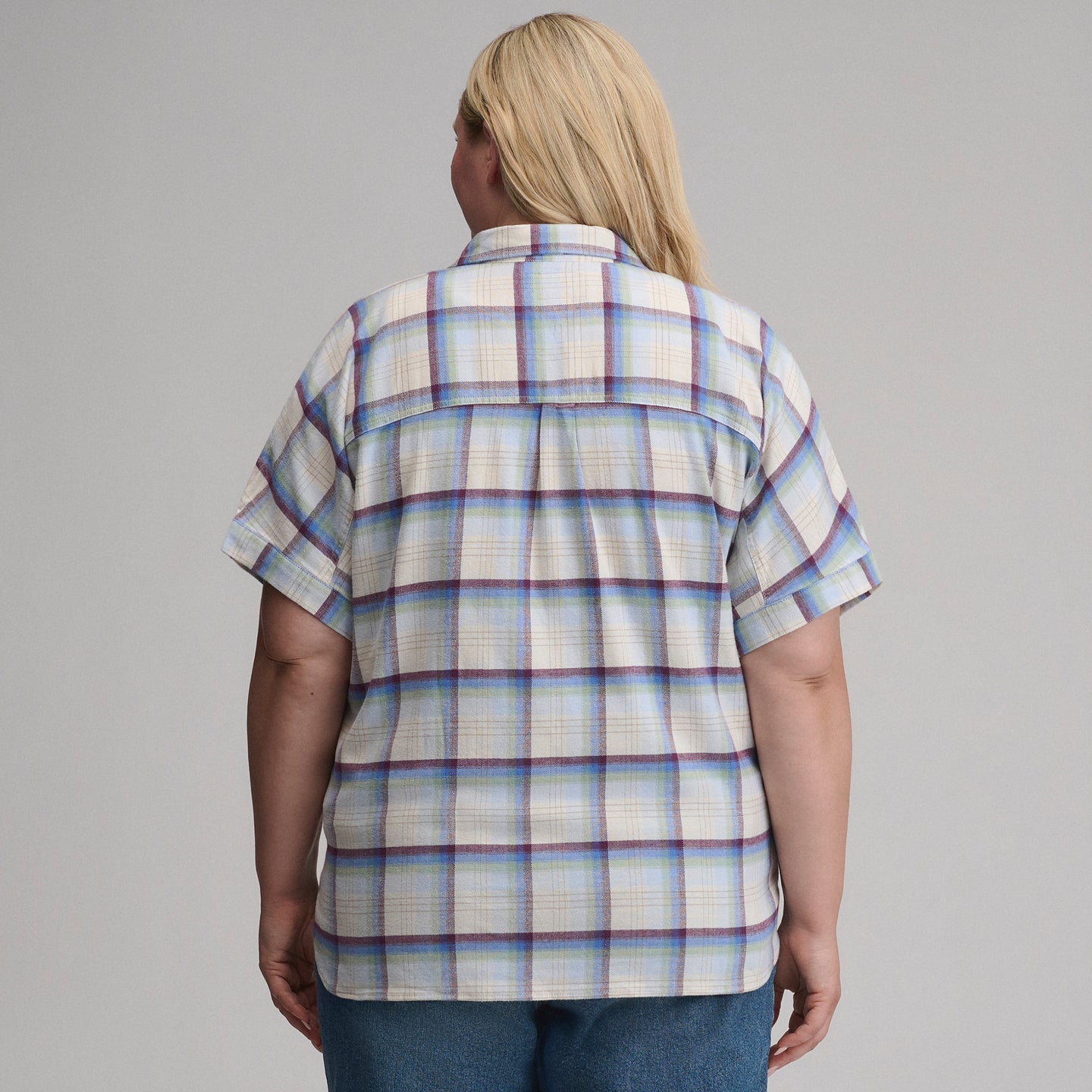 Women's Field Flex Flannel Short-Sleeve Shirt-Ice-2