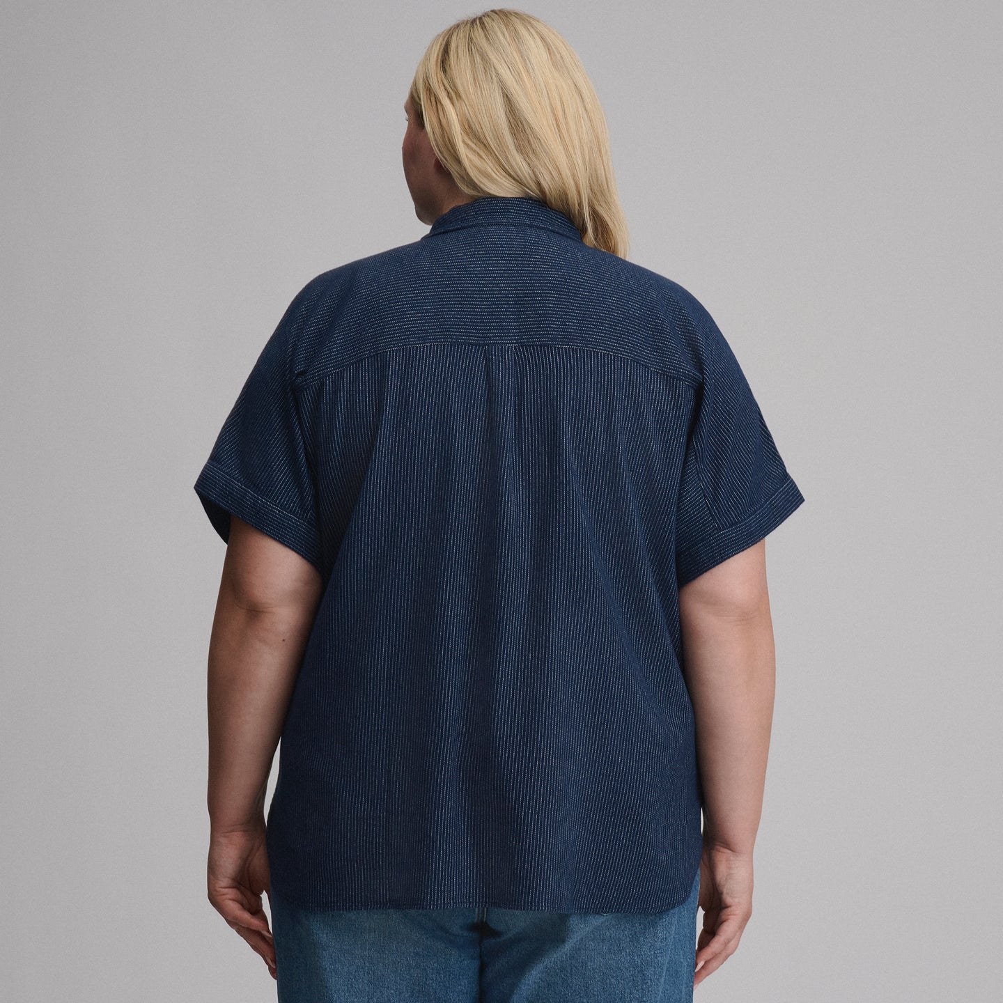 Women's Field Flex Flannel Short-Sleeve Shirt-Navy-6