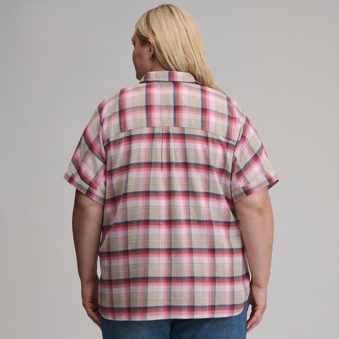 Women's Field Flex Flannel Short-Sleeve Shirt-Light Pink-10
