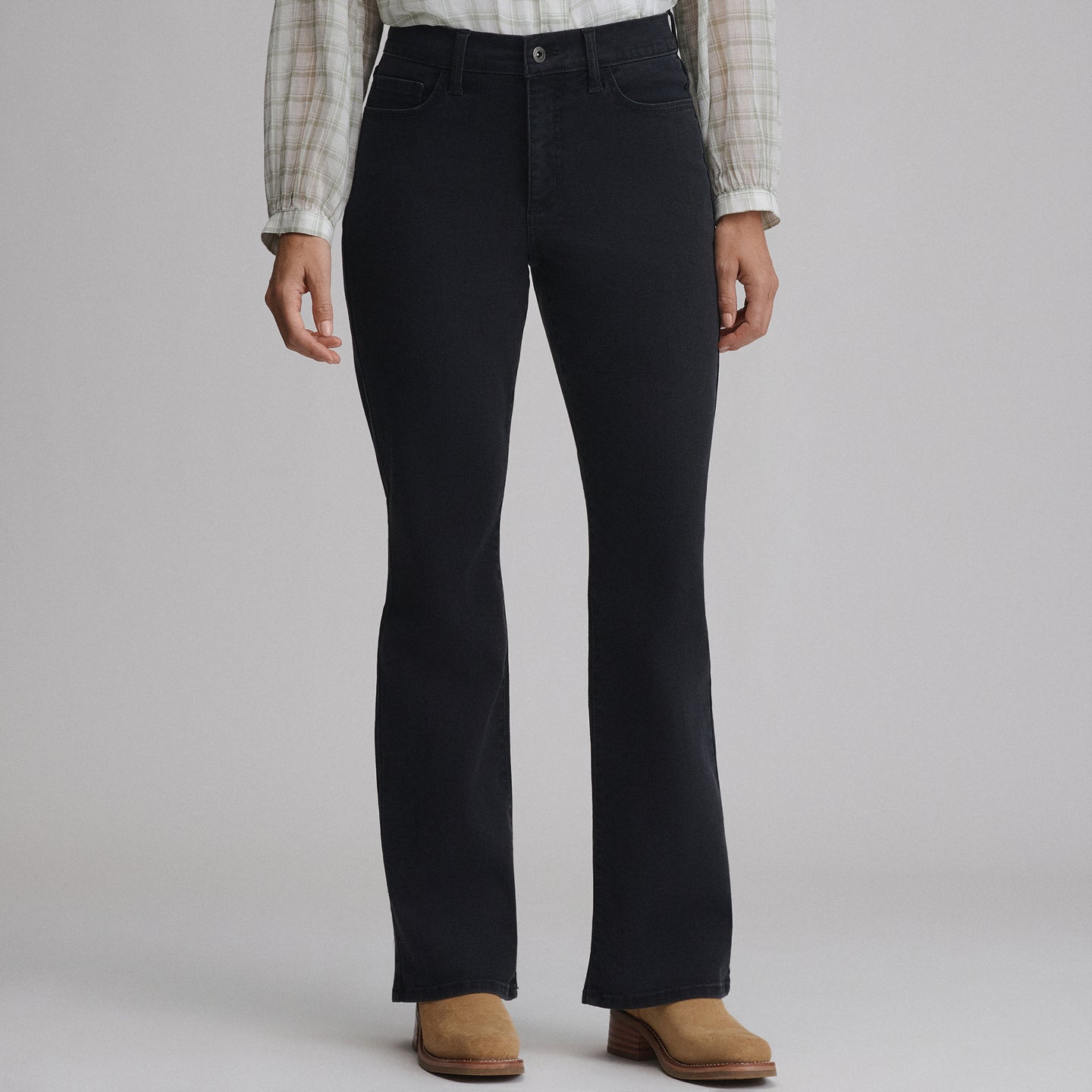 Women's Venture Stretch High-Rise Bootcut Jeans-Black-1