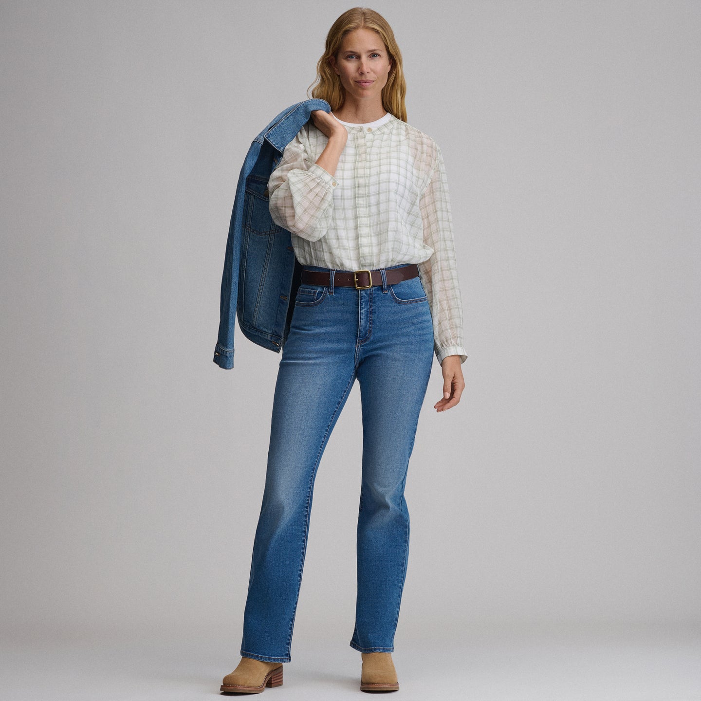 Women's Venture Stretch High-Rise Bootcut Jeans-Misty Blue-12