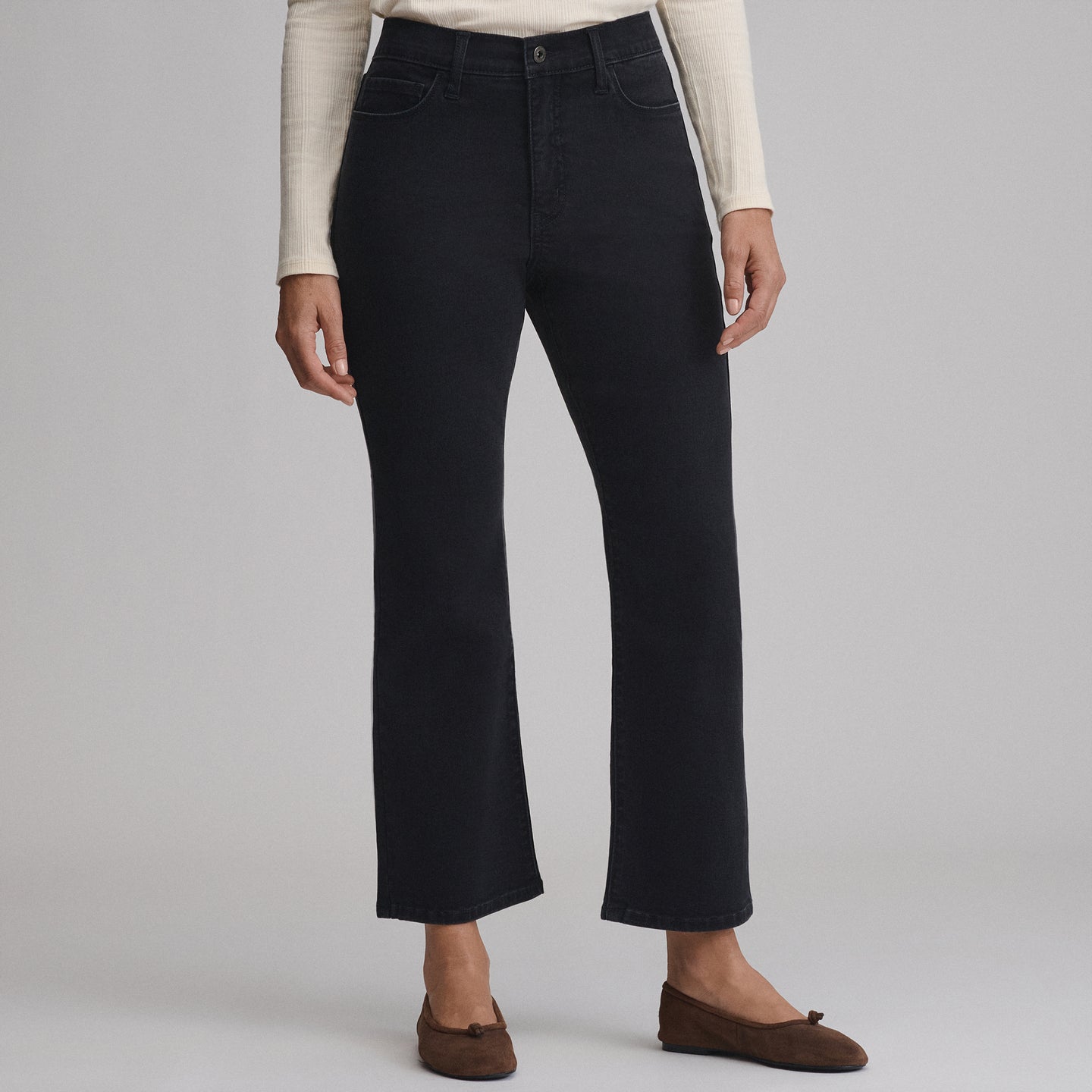Women's Venture Stretch Kick-Flare Jean-Black-1