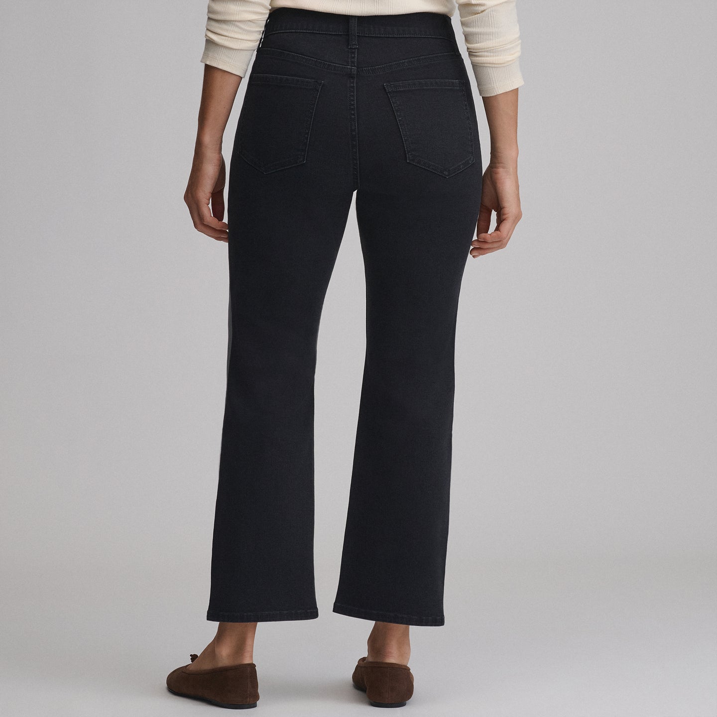 Women's Venture Stretch Kick-Flare Jean-Black-2