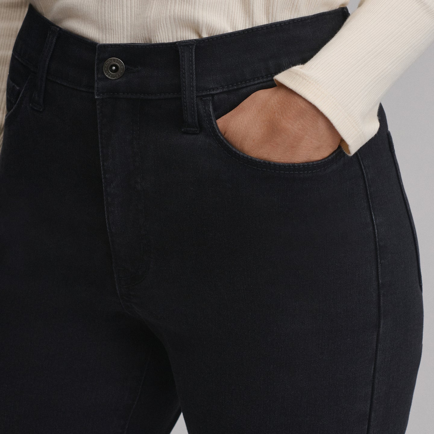 Women's Venture Stretch Kick-Flare Jean-Black-3