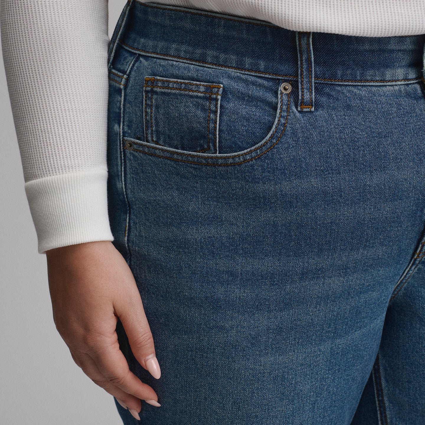 Women's Iconic Perfect Straight Jean-Indigo Blue-3