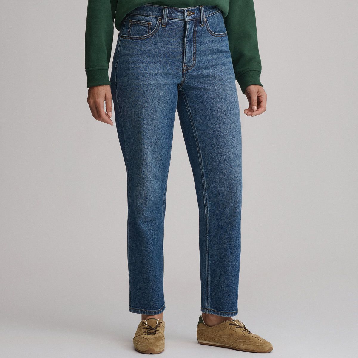 Women's Iconic Perfect Straight Jean-Indigo Blue-1