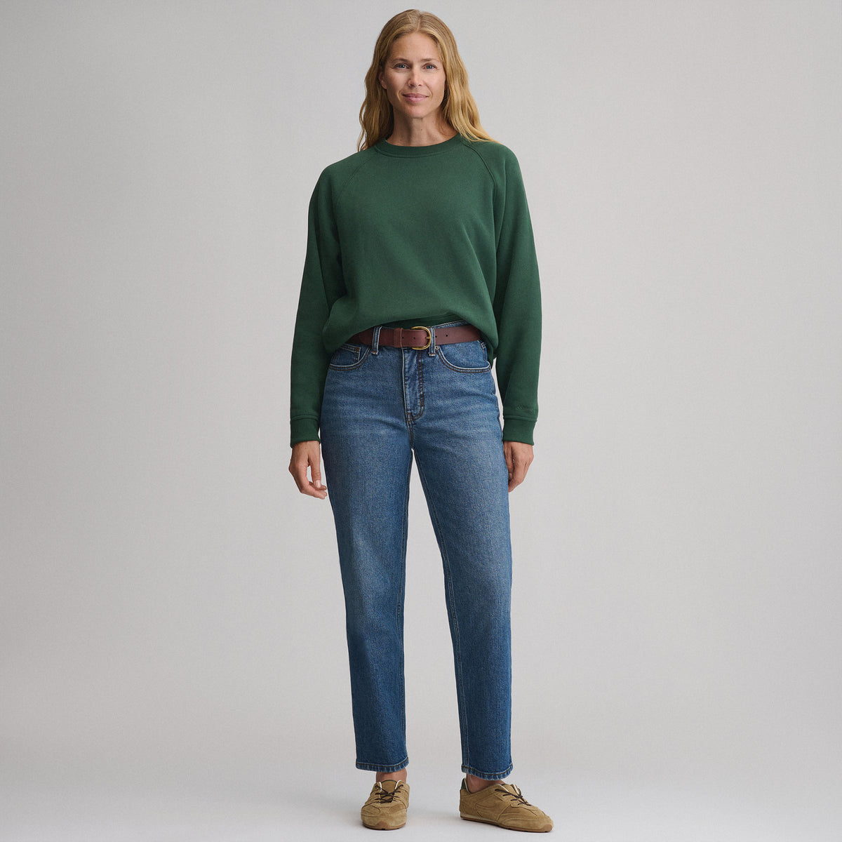 Women's Iconic Perfect Straight Jean-Indigo Blue-3