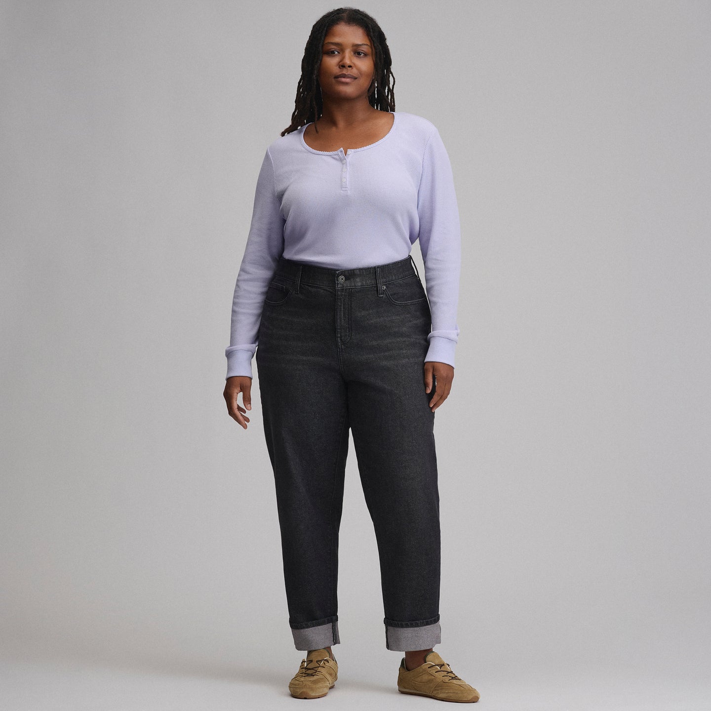 Women's Iconic 90's Boyfriend Jean-Charcoal-4