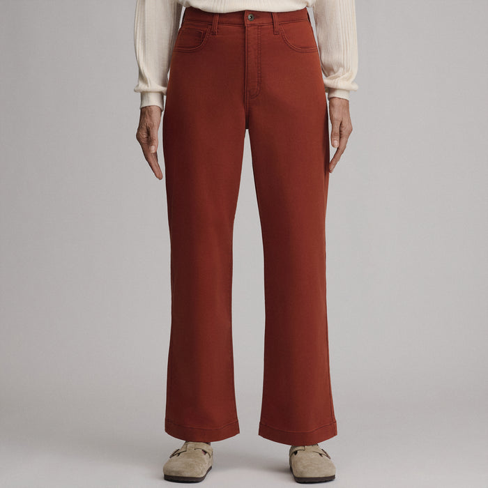 Women's High Waisted Wide-Leg Colored Jean