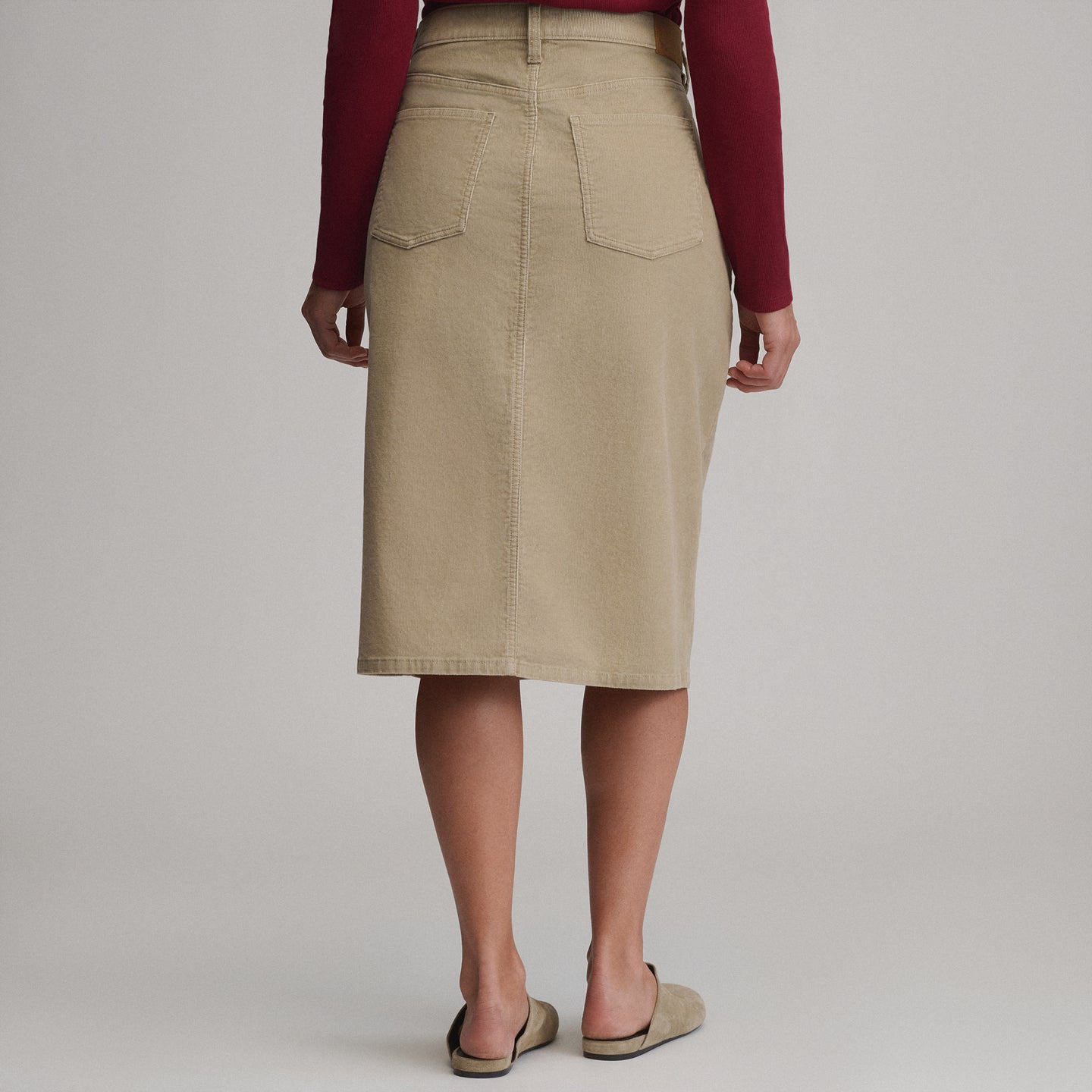 Women's Cord Skirt-Cordovan-2