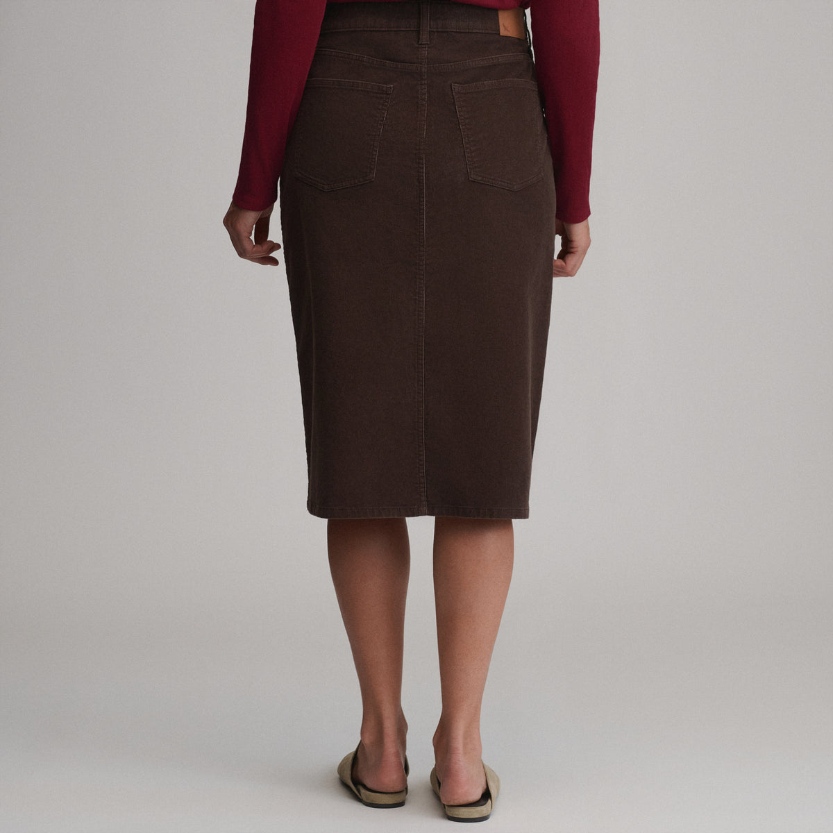 Women's Cord Skirt-Light Khaki-6