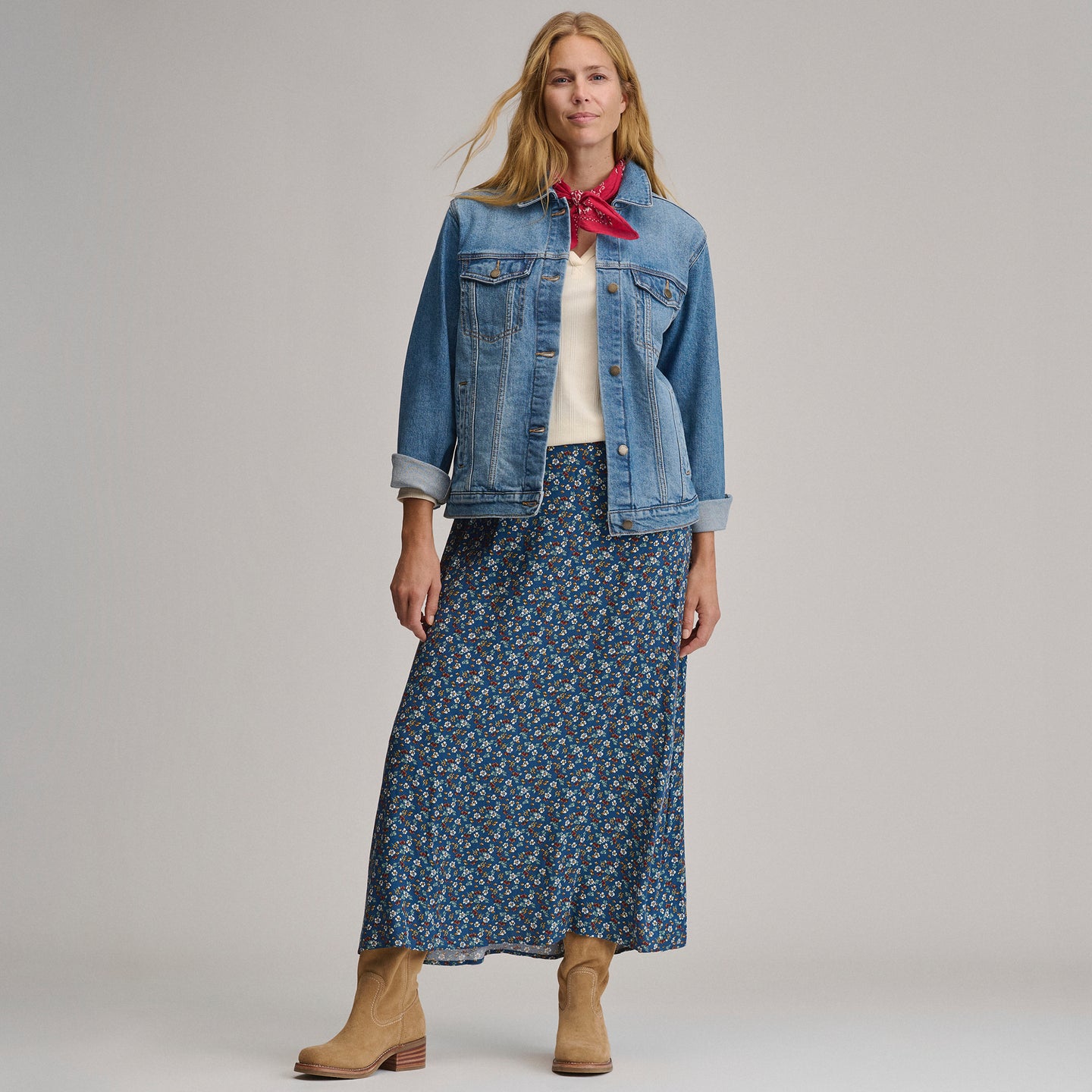 Printed Midi Skirt-Dusk-4