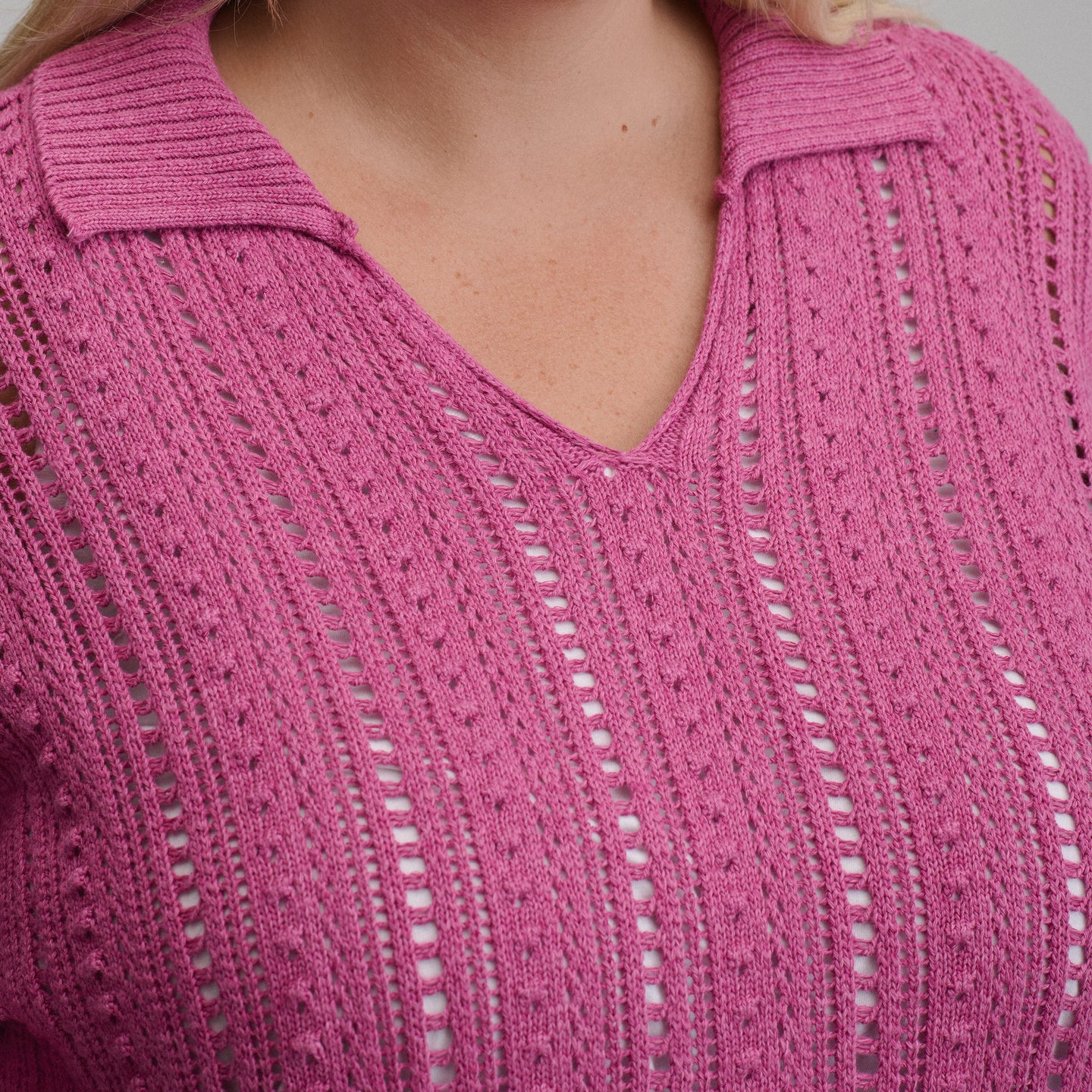 Women's Long-Sleeve Slub Johnny Collar Sweater-Dusty Rose-3