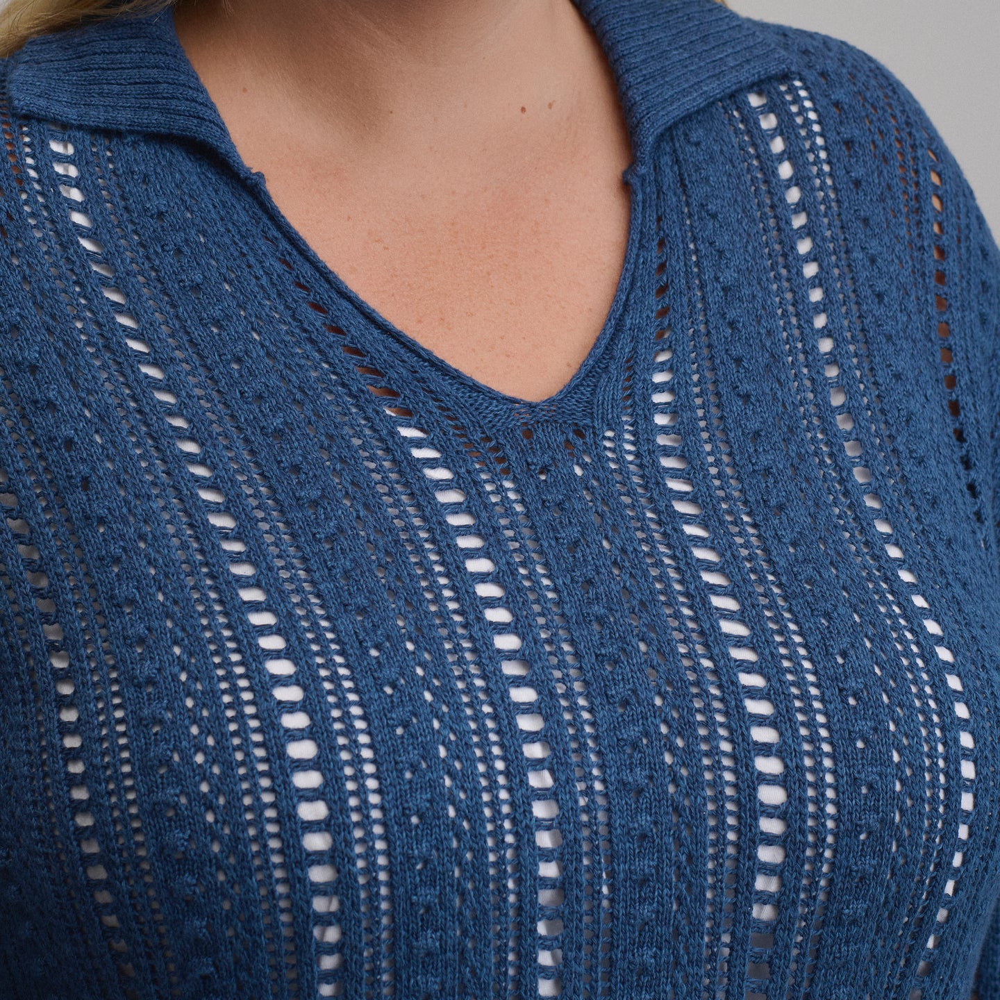 Women's Long-Sleeve Slub Johnny Collar Sweater-Dusk-7