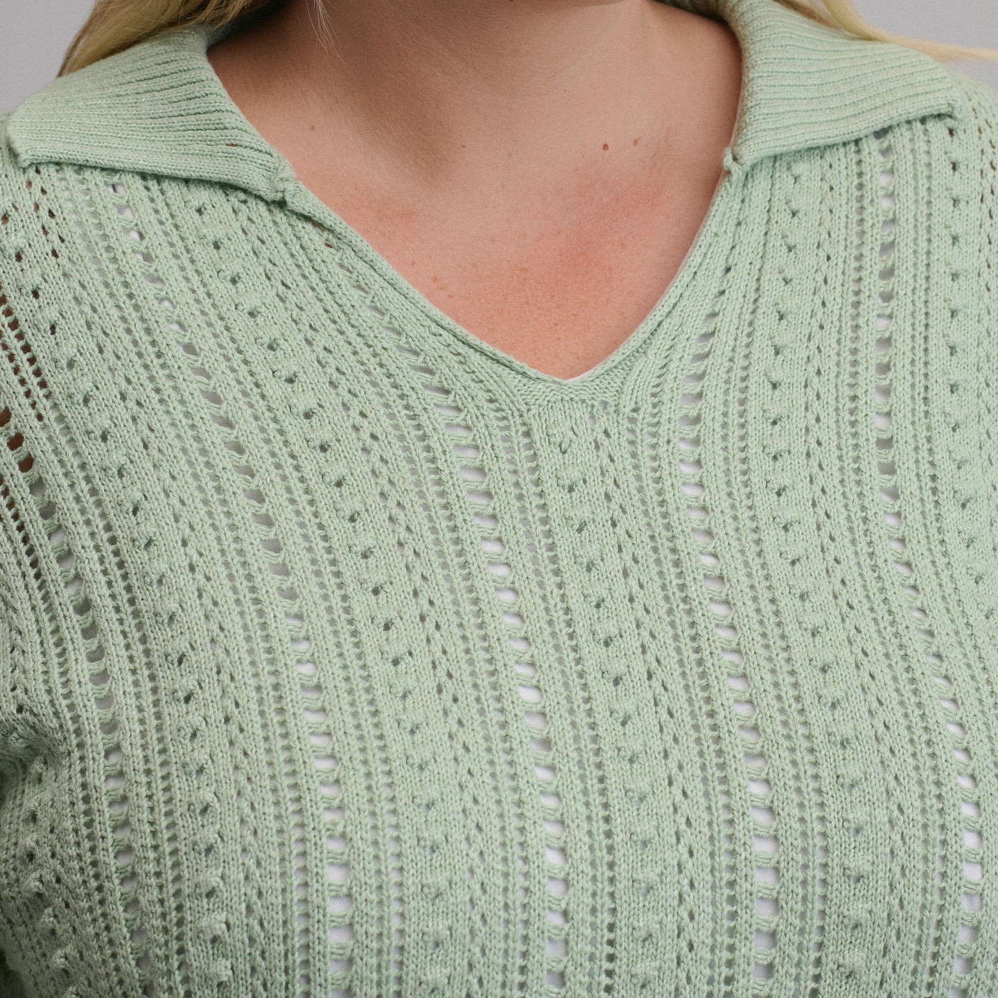 Women's Long-Sleeve Slub Johnny Collar Sweater-Limestone-11