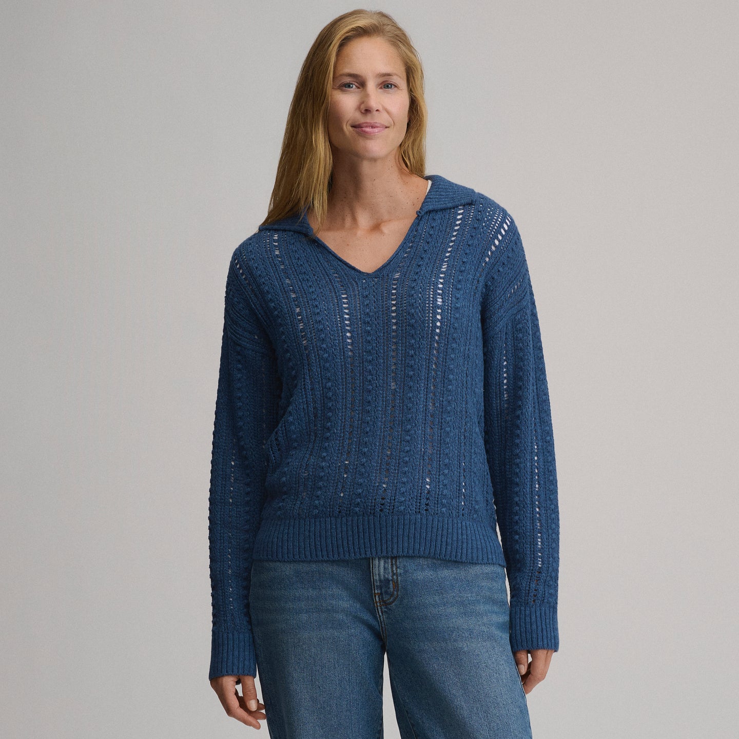 LS Slub Johnny Collar Sweater-Dusk-1