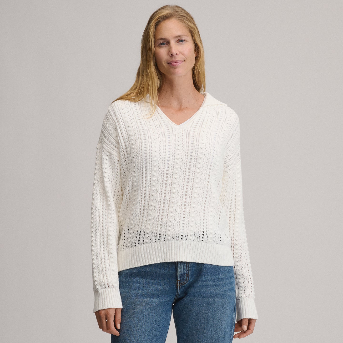 LS Slub Johnny Collar Sweater-Ivory-5