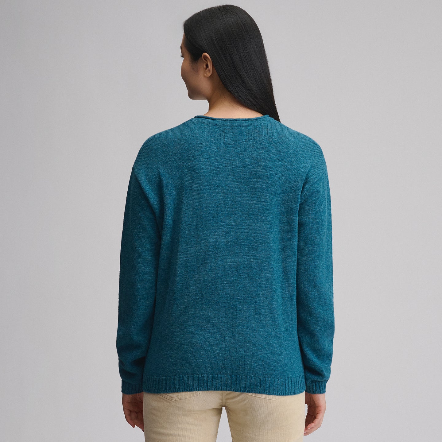 Cotton Slub Crew Sweater-Meridian Blue-2