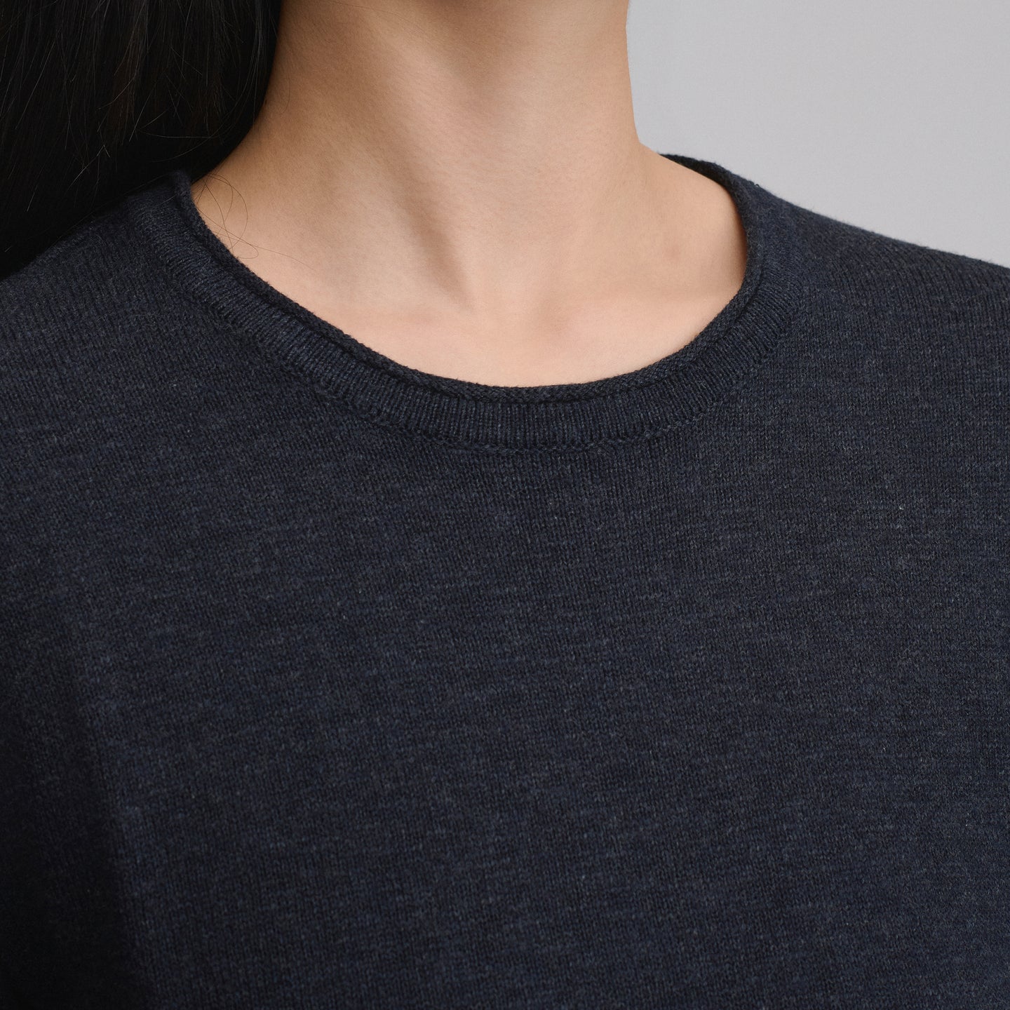 Cotton Slub Crew Sweater-Black-7