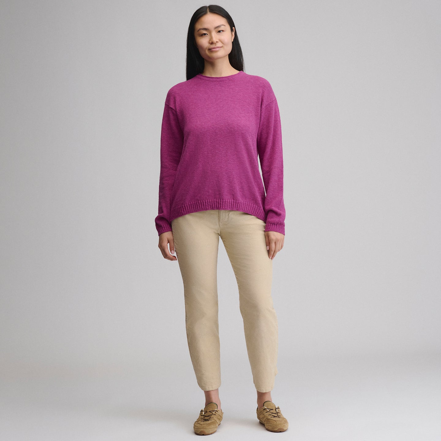 Cotton Slub Crew Sweater-Dusty Rose-13