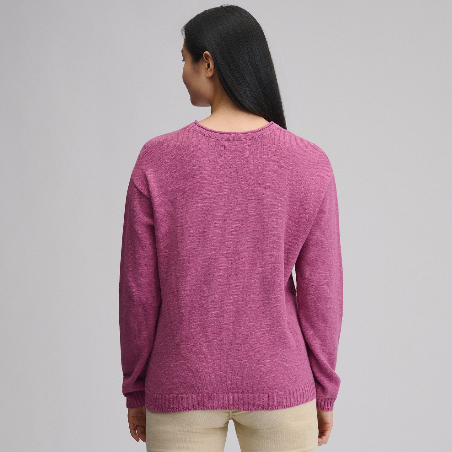 Cotton Slub Crew Sweater-Hibiscus-15