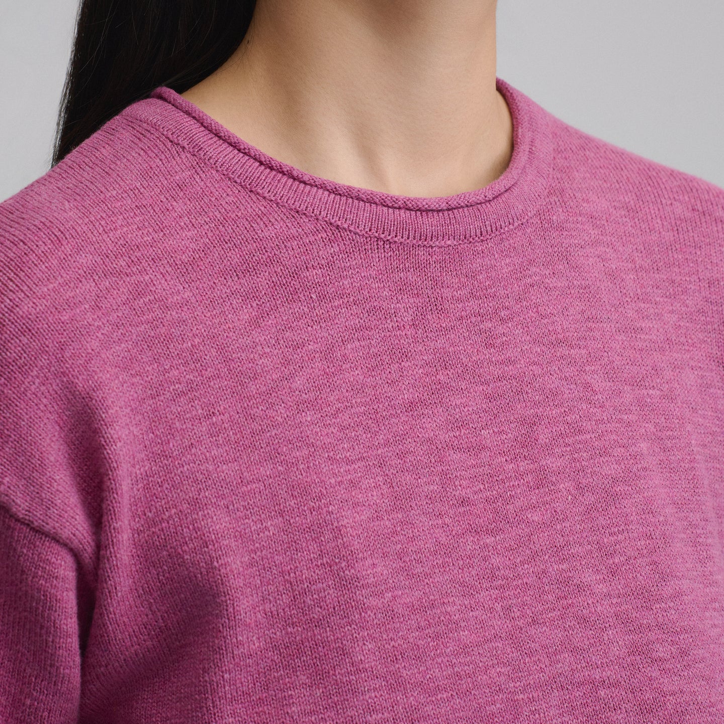 Cotton Slub Crew Sweater-Hibiscus-16