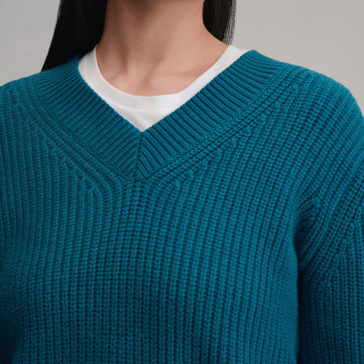 Women's Everloft V-Neck Sweater-Meridian Blue-3