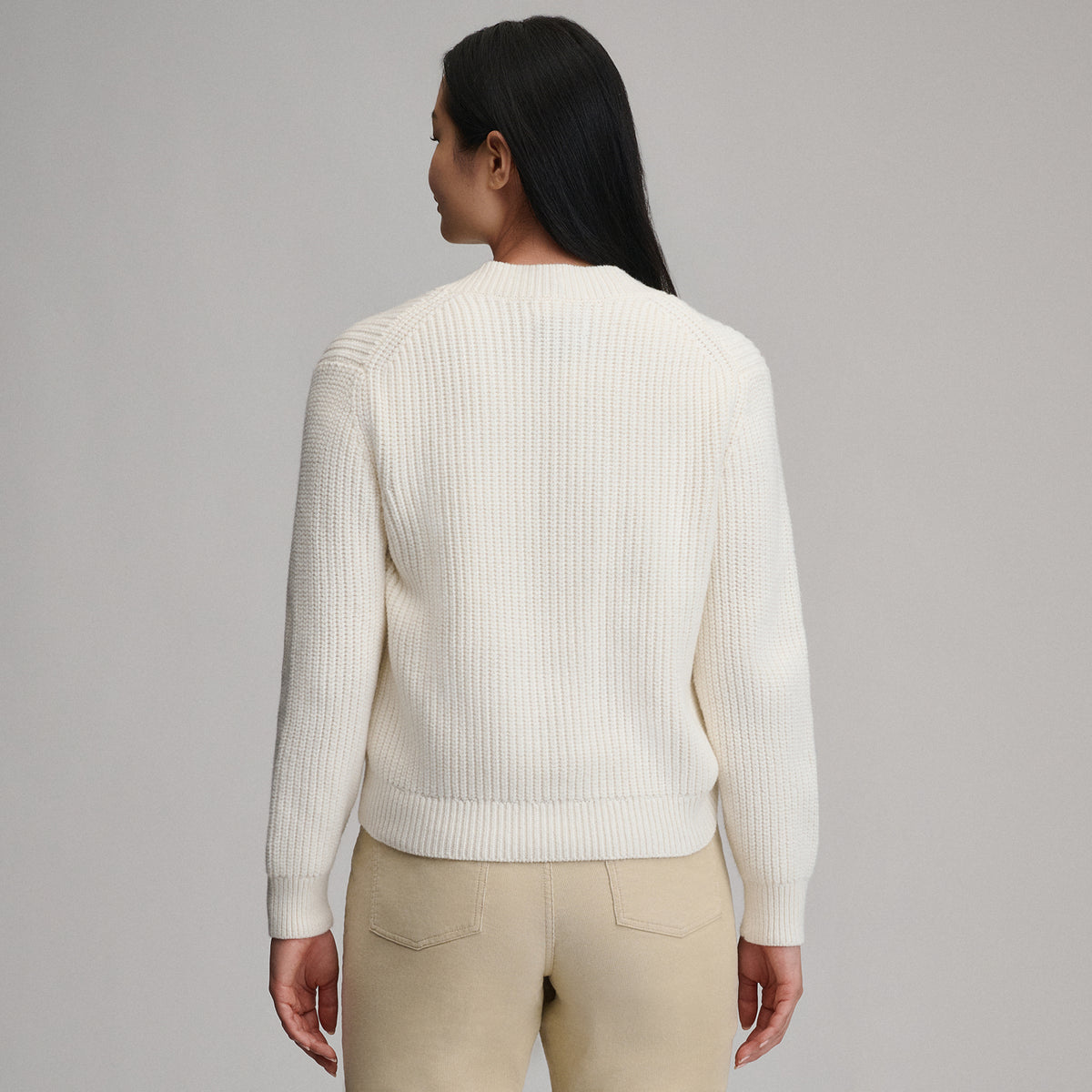 Women's Everloft V-Neck Sweater-Ivory-6