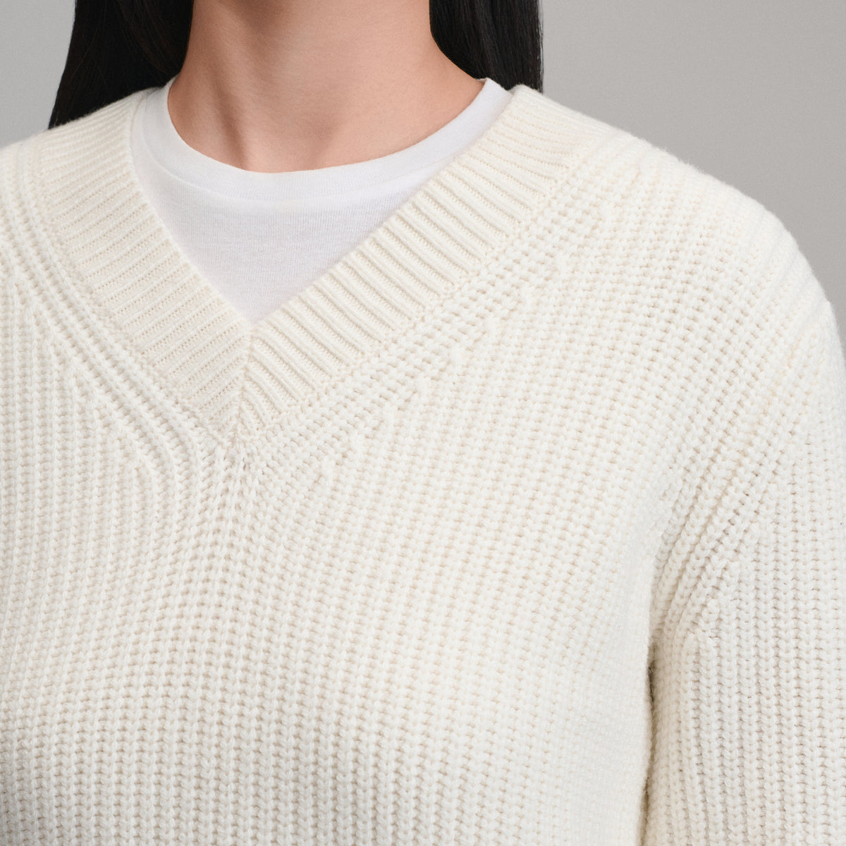 Women's Everloft V-Neck Sweater-Ivory-7