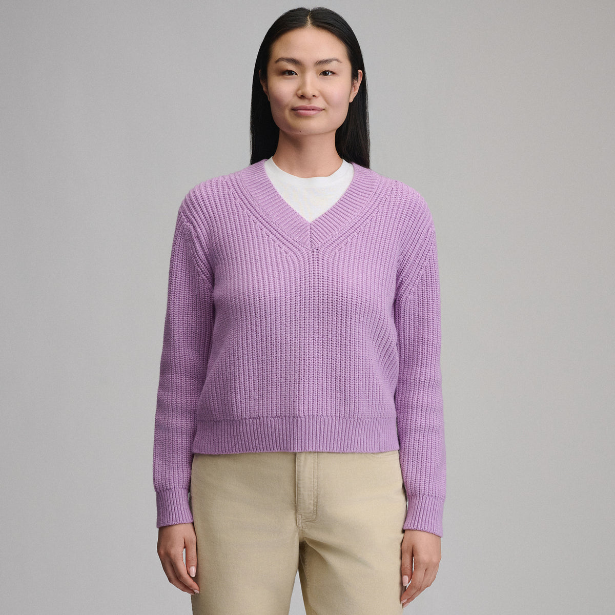 Women's Everloft V-Neck Sweater-Sugar Plum-9