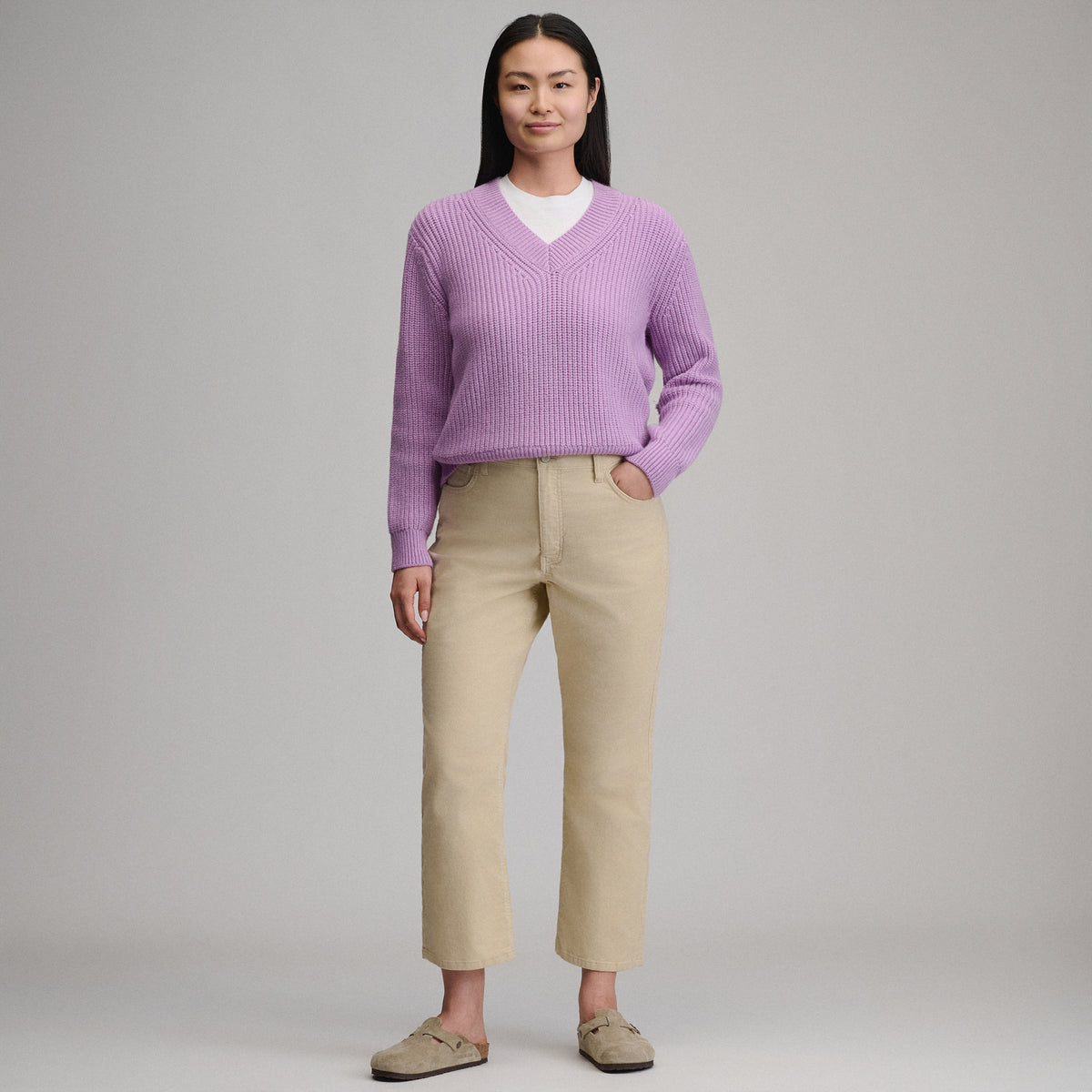 Women's Everloft V-Neck Sweater-Sugar Plum-12