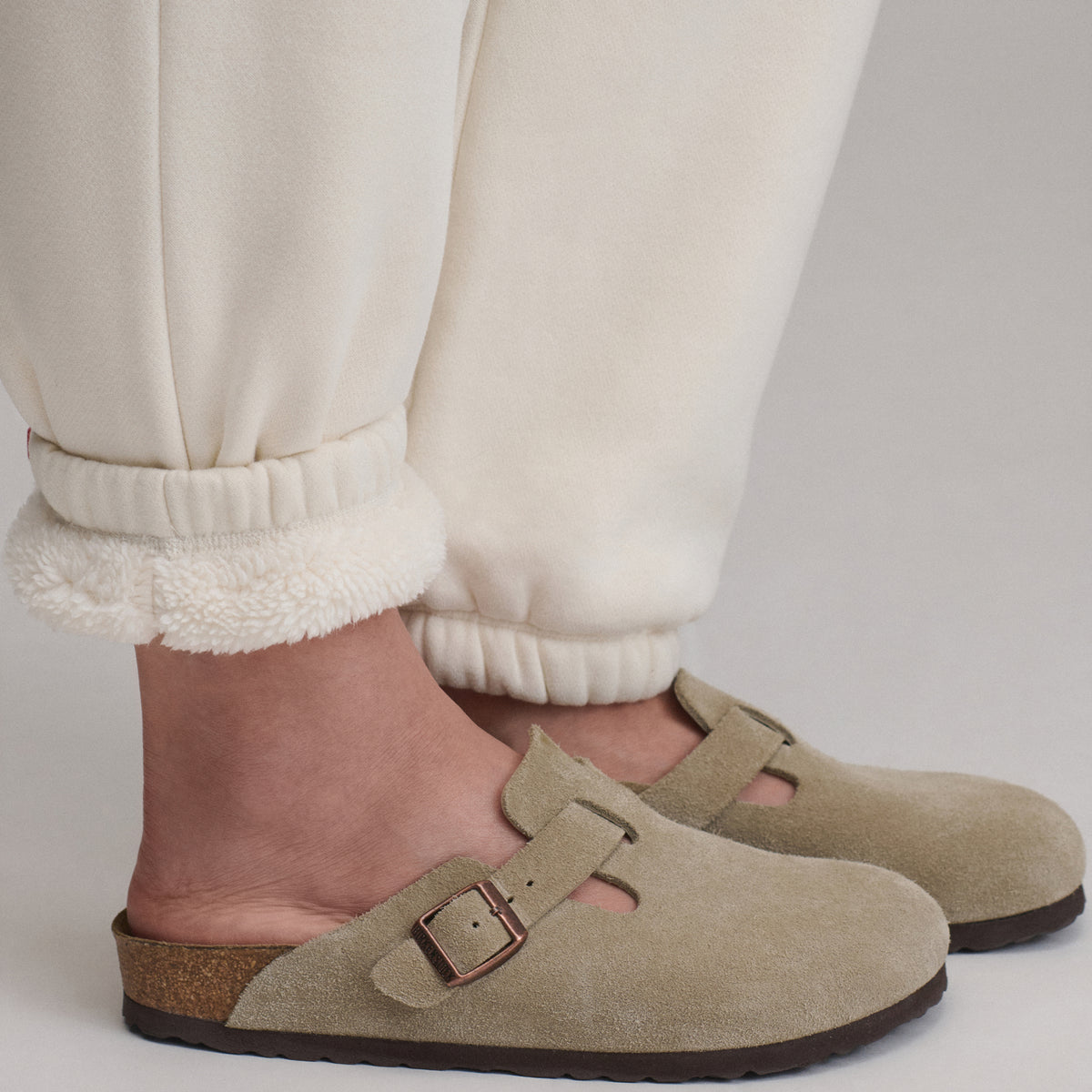 Women's The Vintage Soft Faux Sherpa Lined Jogger-Ivory-13